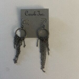 NWT Carole Inc silver dangling earrings